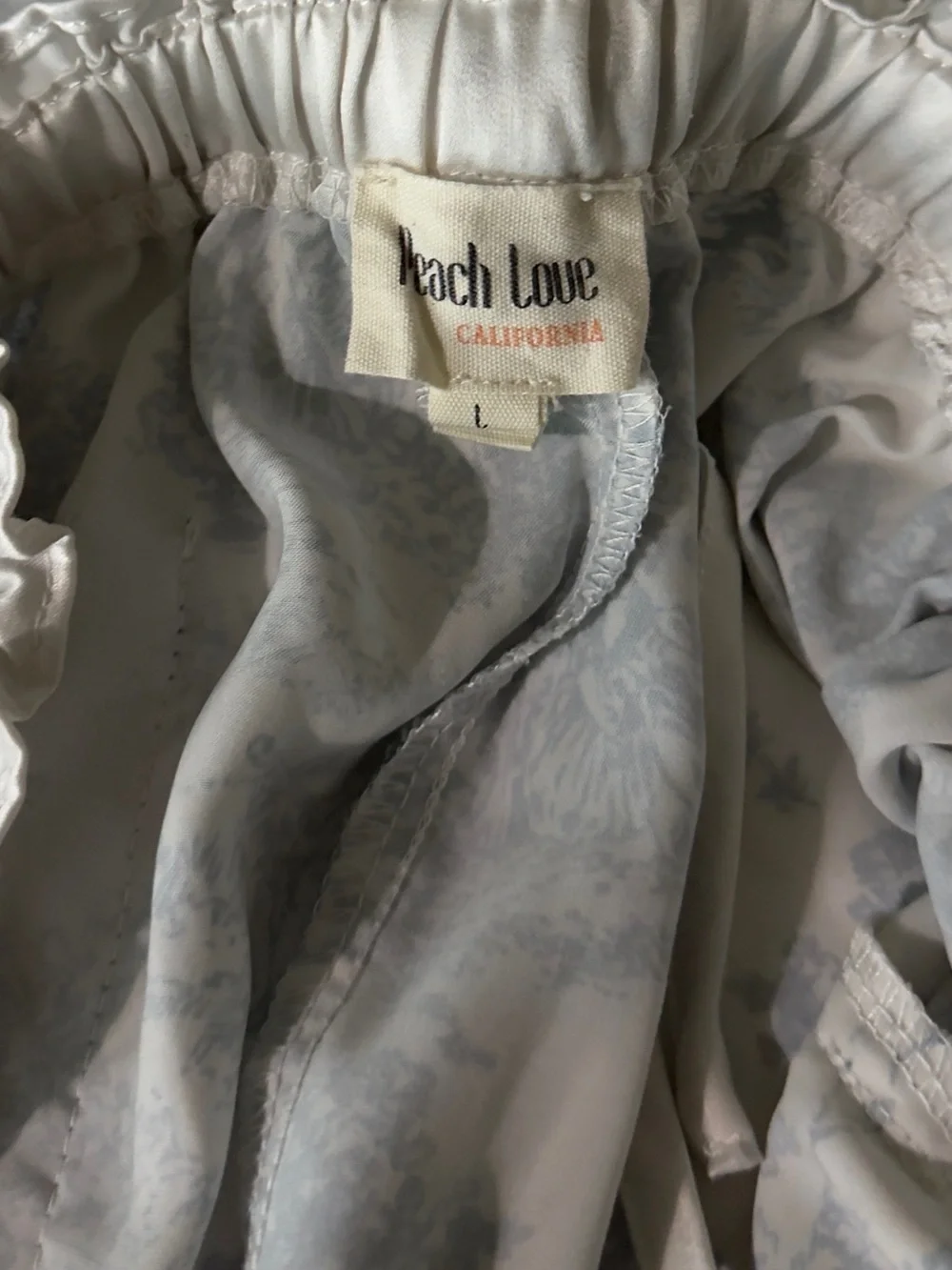 Peach Love California Blue and Cream Floral Short Pajama Set - Picture 6 of 6